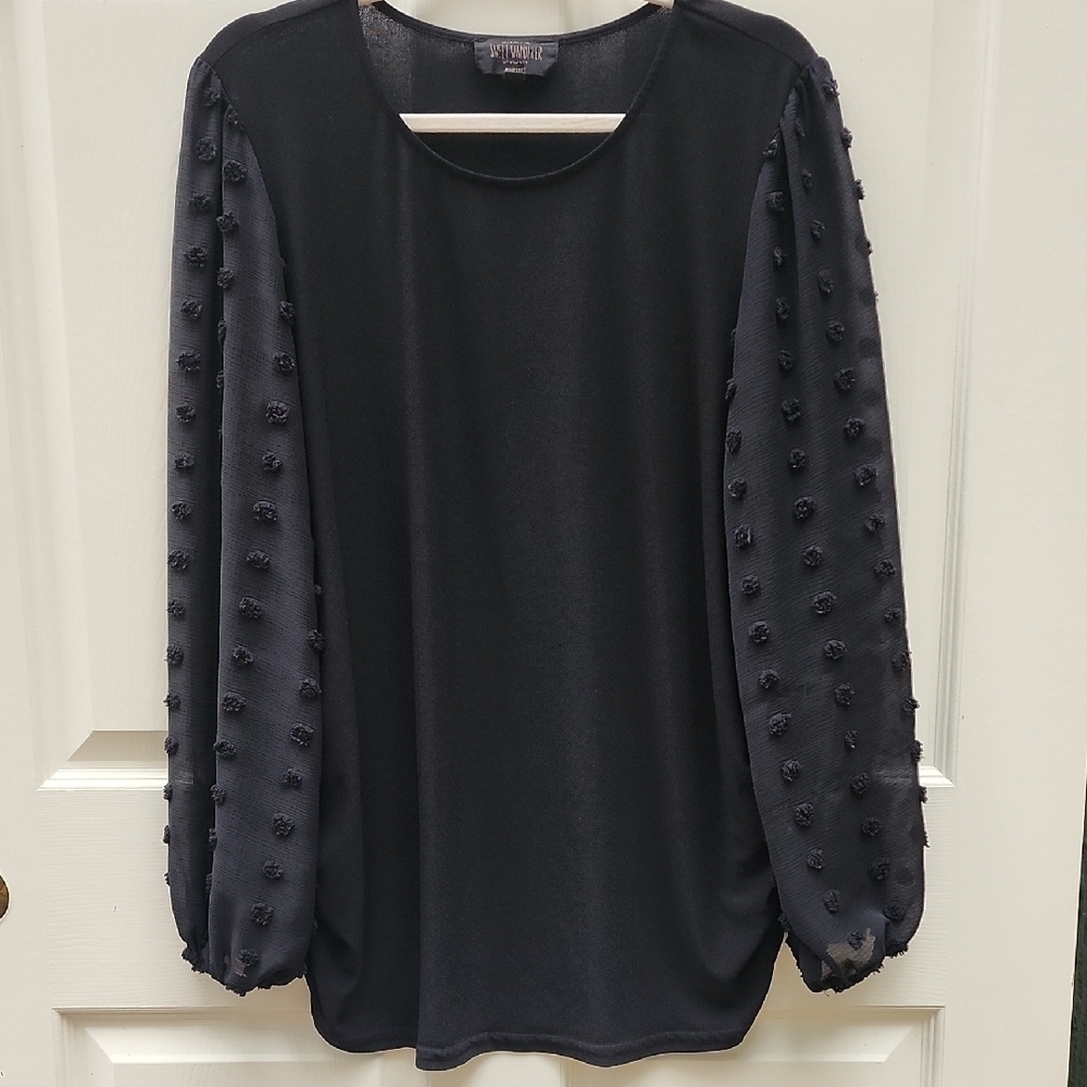 Sweet Wanderer Maternity Black Textured Sleeve Blouse XL Extra Large